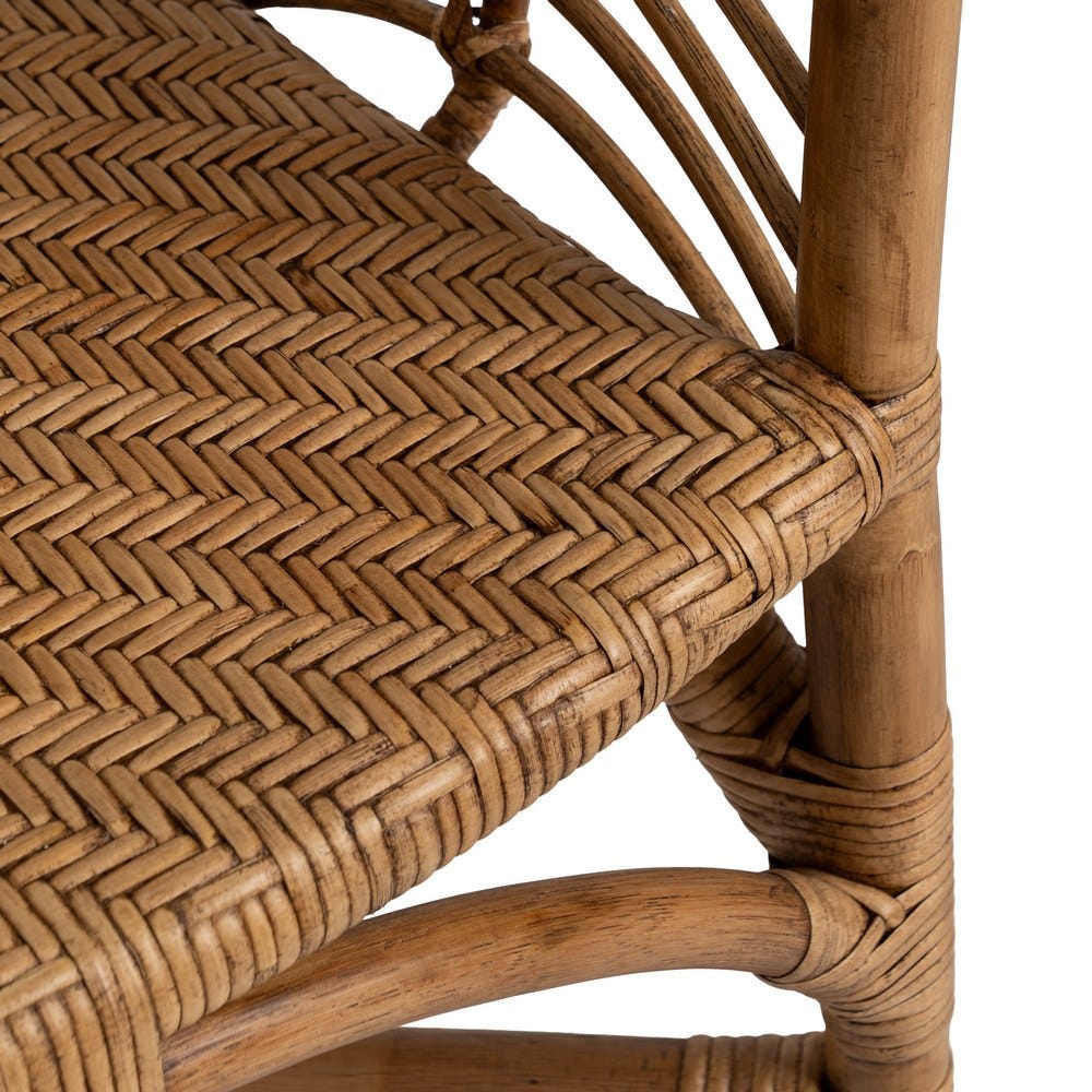 Sillón de ratán marrón para decoración – 56 x 54 x 84 cm - Imagen 9