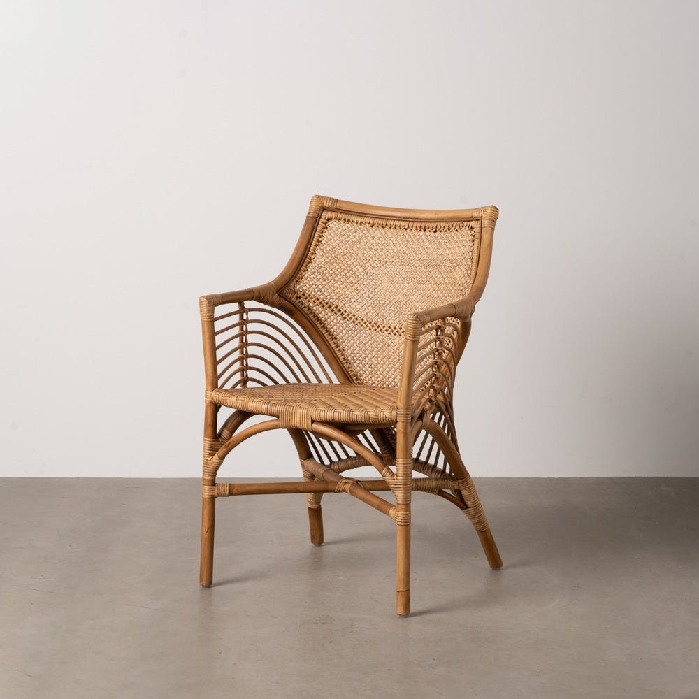 Sillón de ratán marrón para decoración – 56 x 54 x 84 cm - Imagen 17