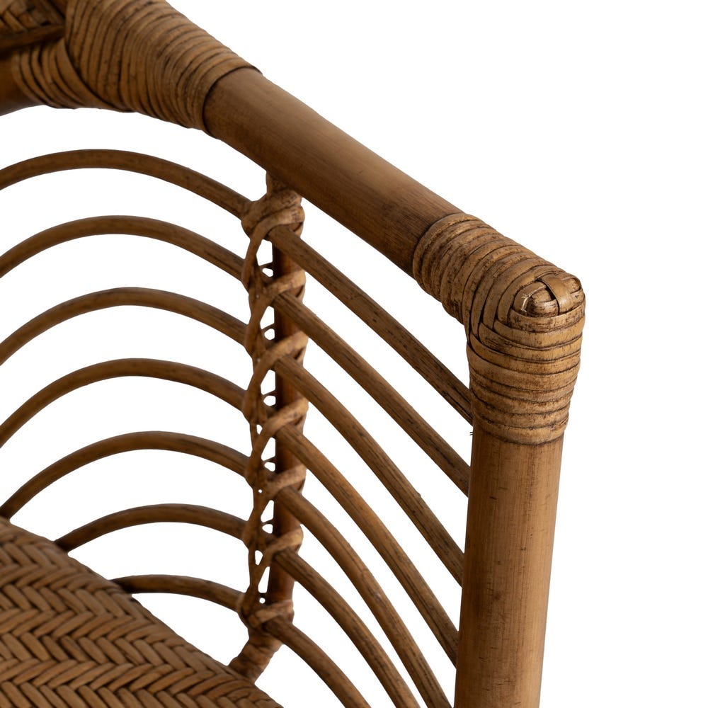 Sillón de ratán marrón para decoración – 56 x 54 x 84 cm - Imagen 11