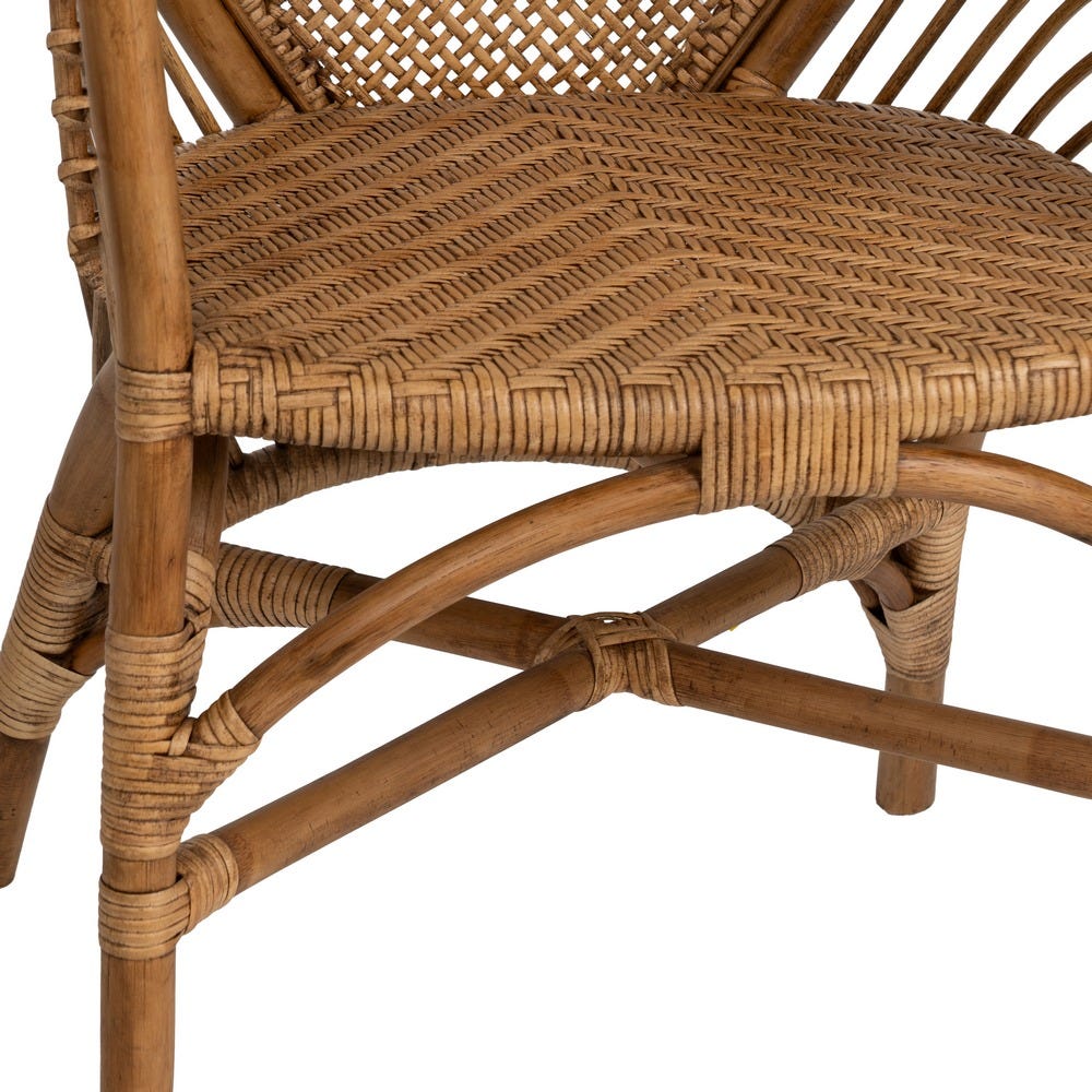 Sillón de ratán marrón para decoración – 56 x 54 x 84 cm - Imagen 12