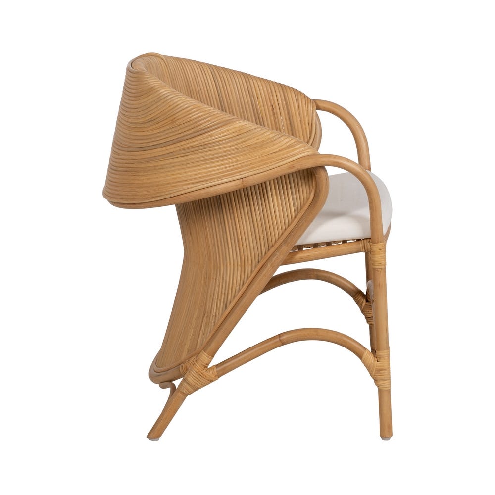Sillón de ratán natural para salón o decoración estilo boho – 65 x 63 x 78 cm - Imagen 2