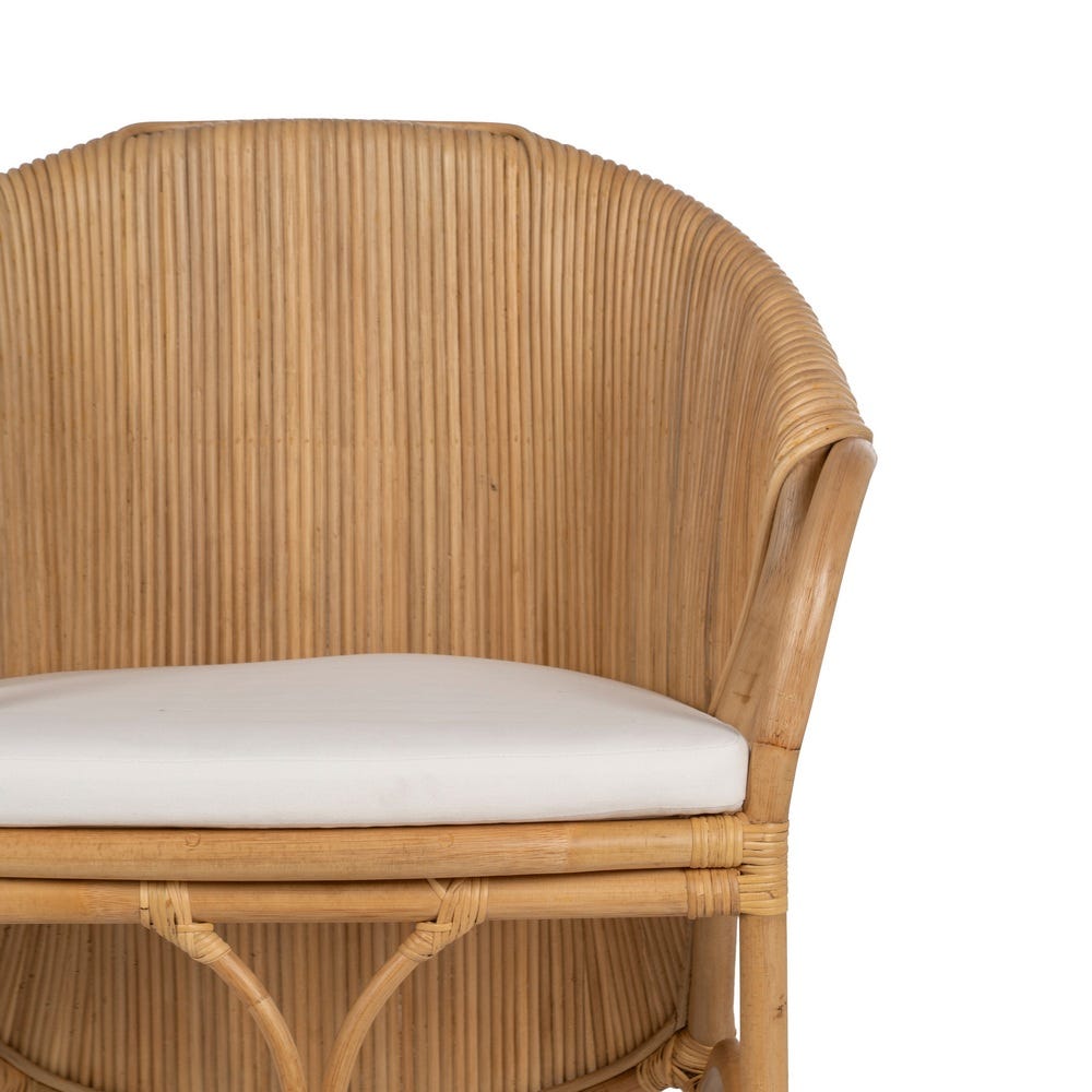 Sillón de ratán natural para salón o decoración estilo boho – 65 x 63 x 78 cm - Imagen 4
