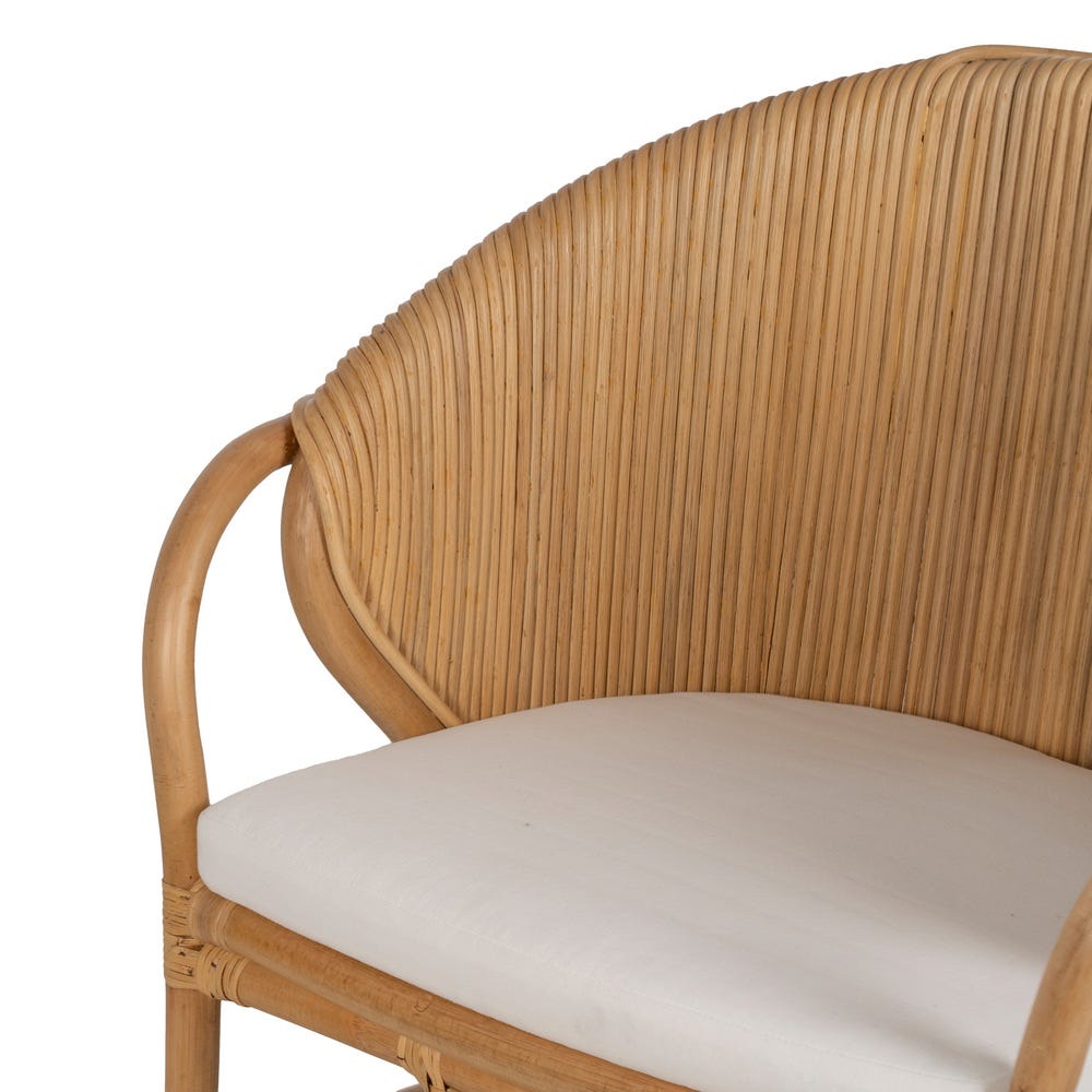 Sillón de ratán natural para salón o decoración estilo boho – 65 x 63 x 78 cm - Imagen 5