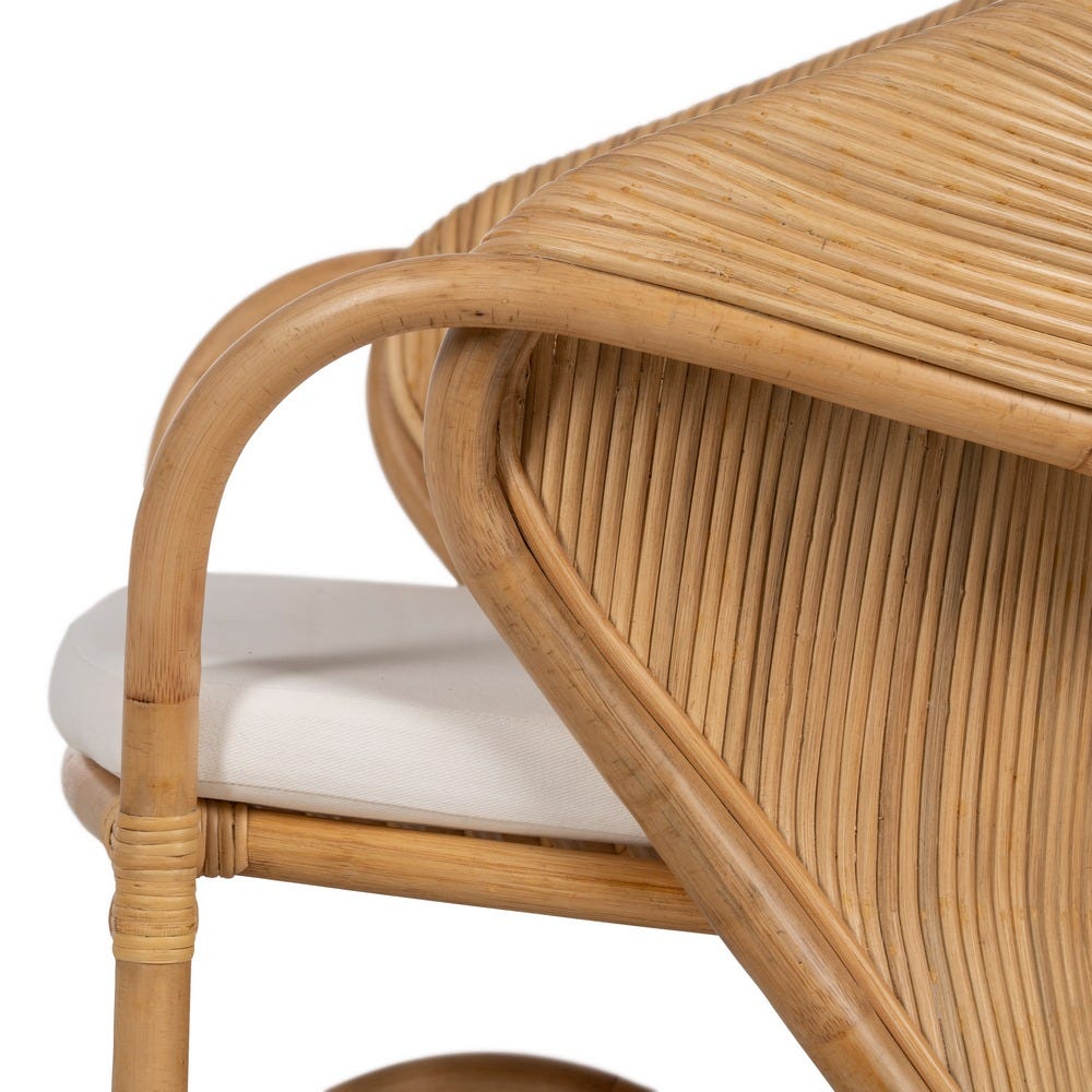 Sillón de ratán natural para salón o decoración estilo boho – 65 x 63 x 78 cm - Imagen 6