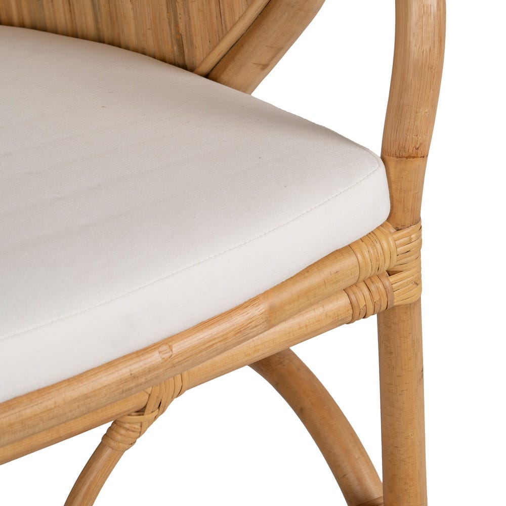 Sillón de ratán natural para salón o decoración estilo boho – 65 x 63 x 78 cm - Imagen 8