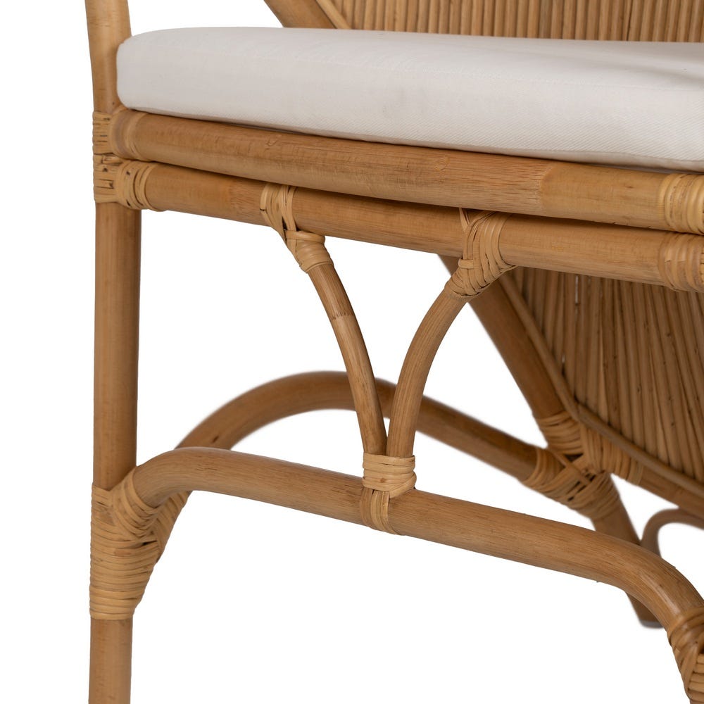 Sillón de ratán natural para salón o decoración estilo boho – 65 x 63 x 78 cm - Imagen 9