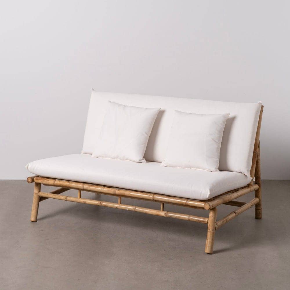 Sofá 2 Plazas de Bambú Natural para Exterior - Elegante y Cómodo, 135 cm, Ideal para Espacios Interiores y Exteriores - Imagen 2