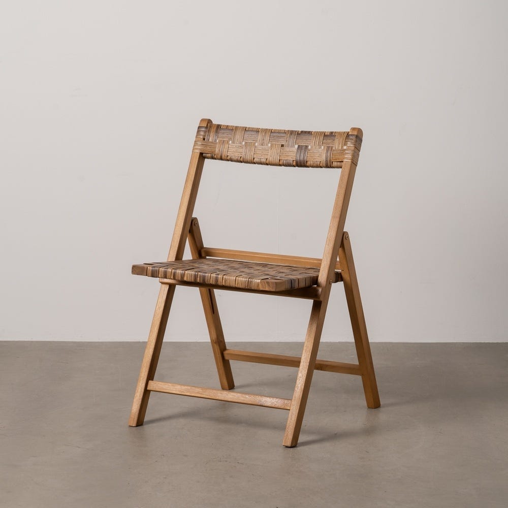 Silla plegable de madera natural estilo contract – 51 x 60 x 80,5 cm - Imagen 15