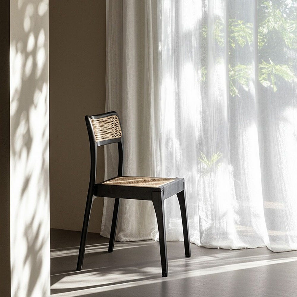 Silla de madera natural y negro estilo contract – 55 x 53 x 79,5 cm - Imagen 13