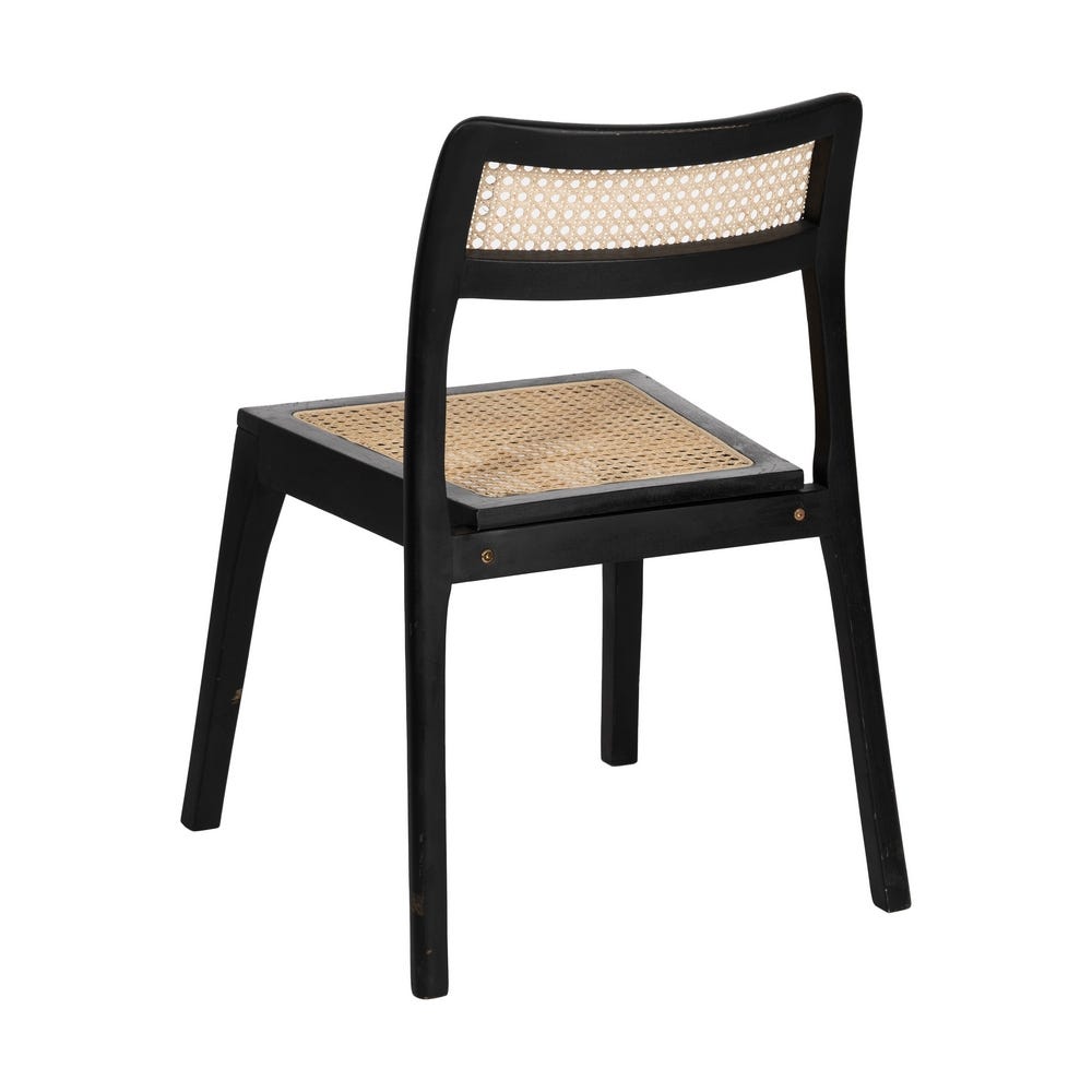 Silla de madera natural y negro estilo contract – 55 x 53 x 79,5 cm - Imagen 4