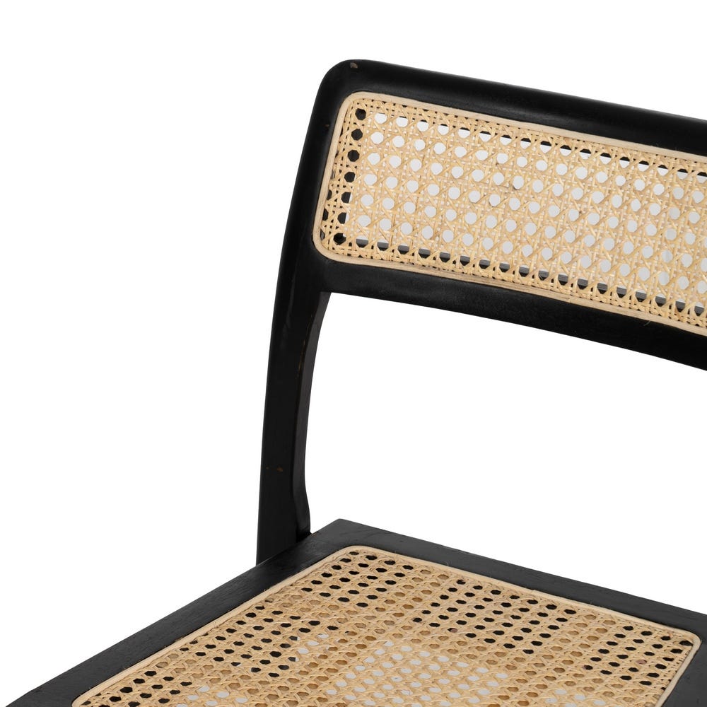 Silla de madera natural y negro estilo contract – 55 x 53 x 79,5 cm - Imagen 6
