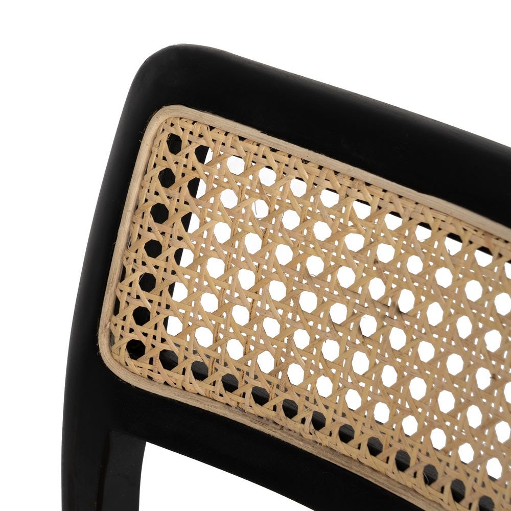 Silla de madera natural y negro estilo contract – 55 x 53 x 79,5 cm - Imagen 7
