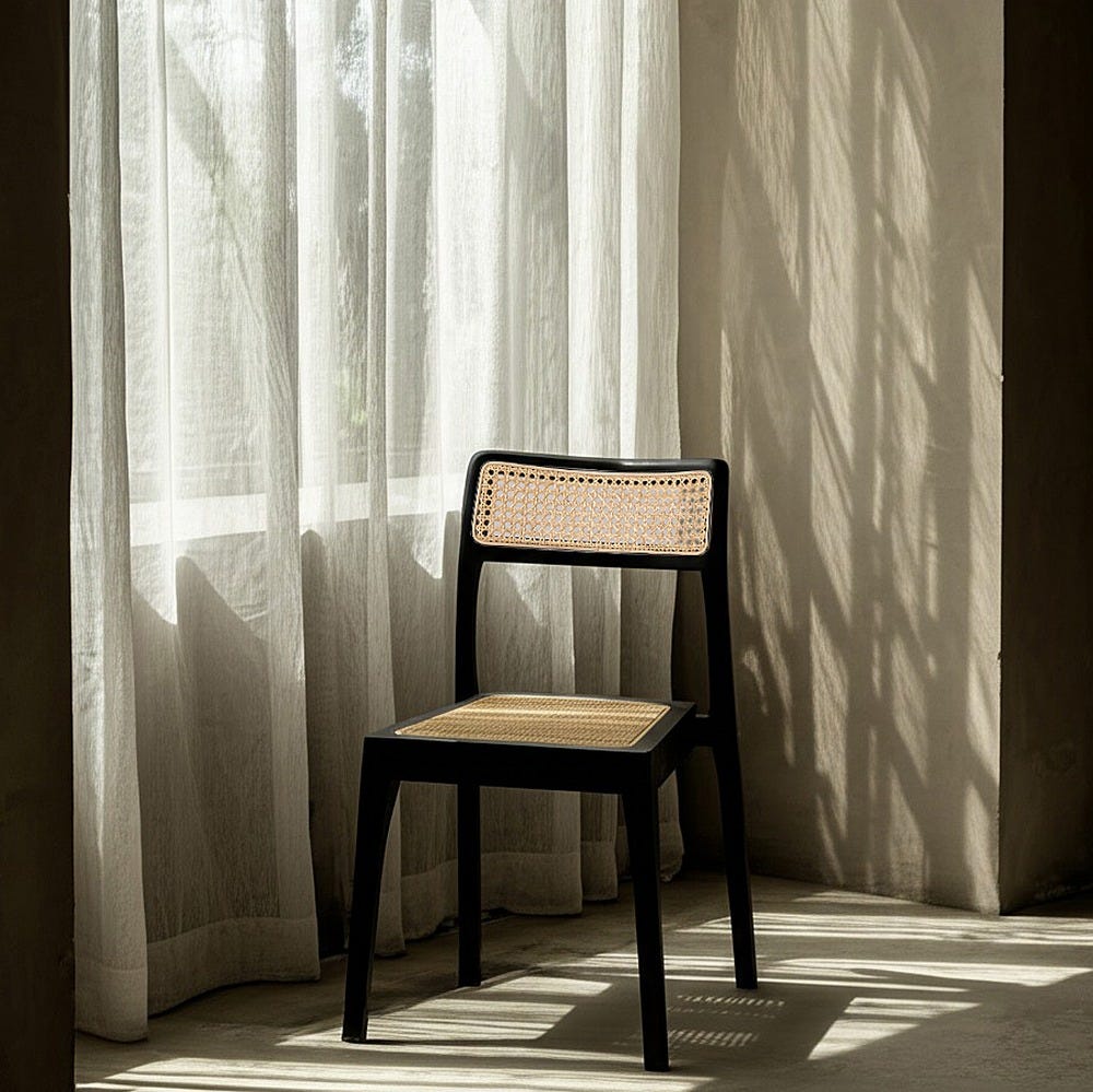 Silla de madera natural y negro estilo contract – 55 x 53 x 79,5 cm - Imagen 14