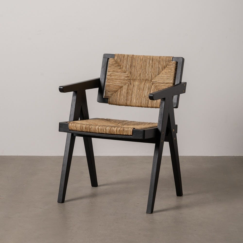 Silla de madera natural y negro para comedor – 56 x 62 x 76,5 cm - Imagen 13