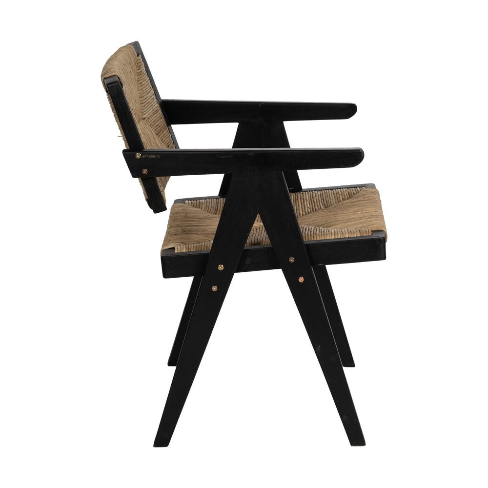 Silla de madera natural y negro para comedor – 56 x 62 x 76,5 cm - Imagen 2