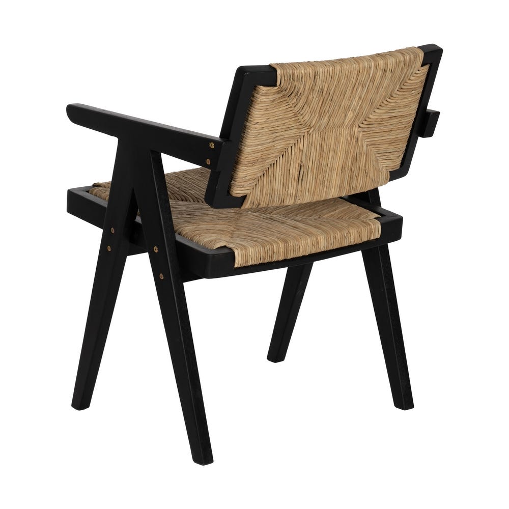 Silla de madera natural y negro para comedor – 56 x 62 x 76,5 cm - Imagen 3