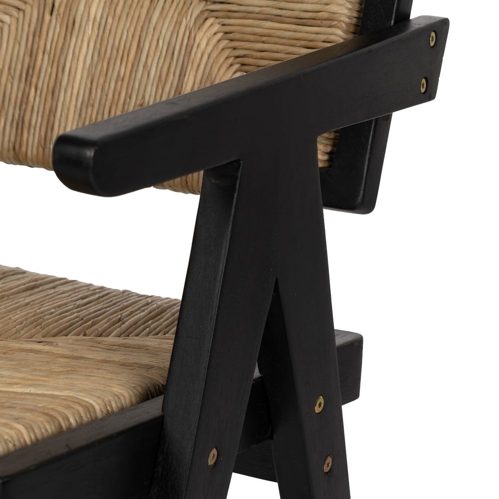 Silla de madera natural y negro para comedor – 56 x 62 x 76,5 cm - Imagen 8