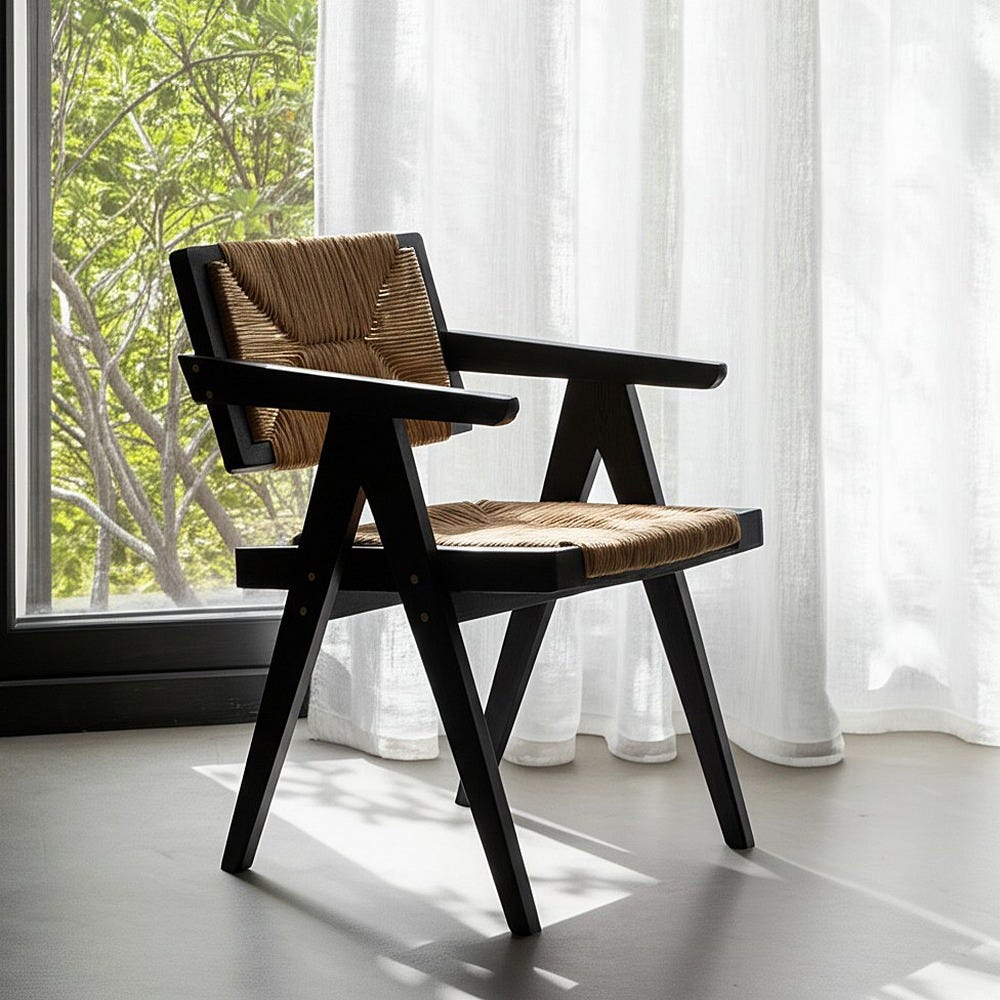 Silla de madera natural y negro para comedor – 56 x 62 x 76,5 cm - Imagen 14