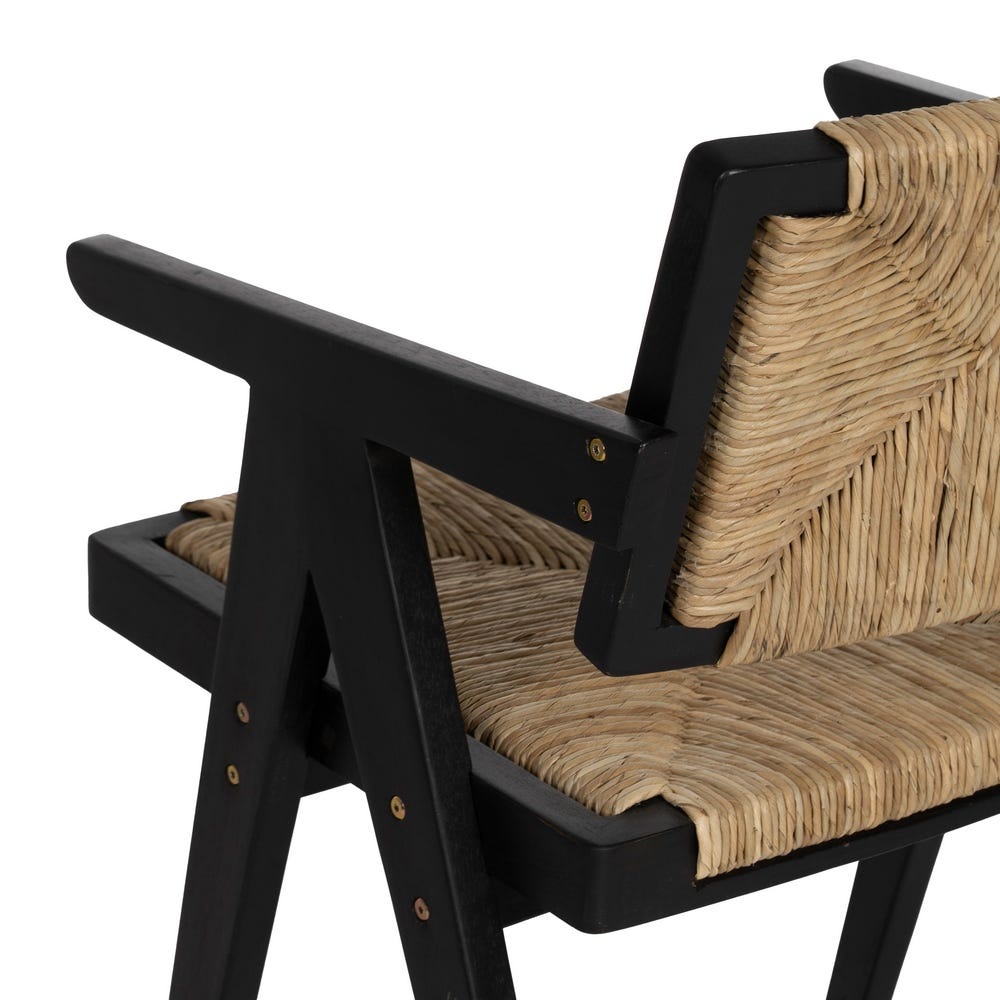 Silla de madera natural y negro para comedor – 56 x 62 x 76,5 cm - Imagen 10