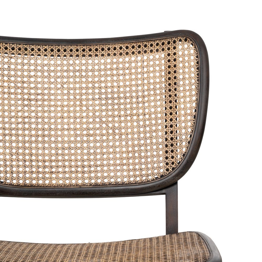 Sillón negro de ratán y madera para salón – 84 x 58 x 74 cm - Imagen 5