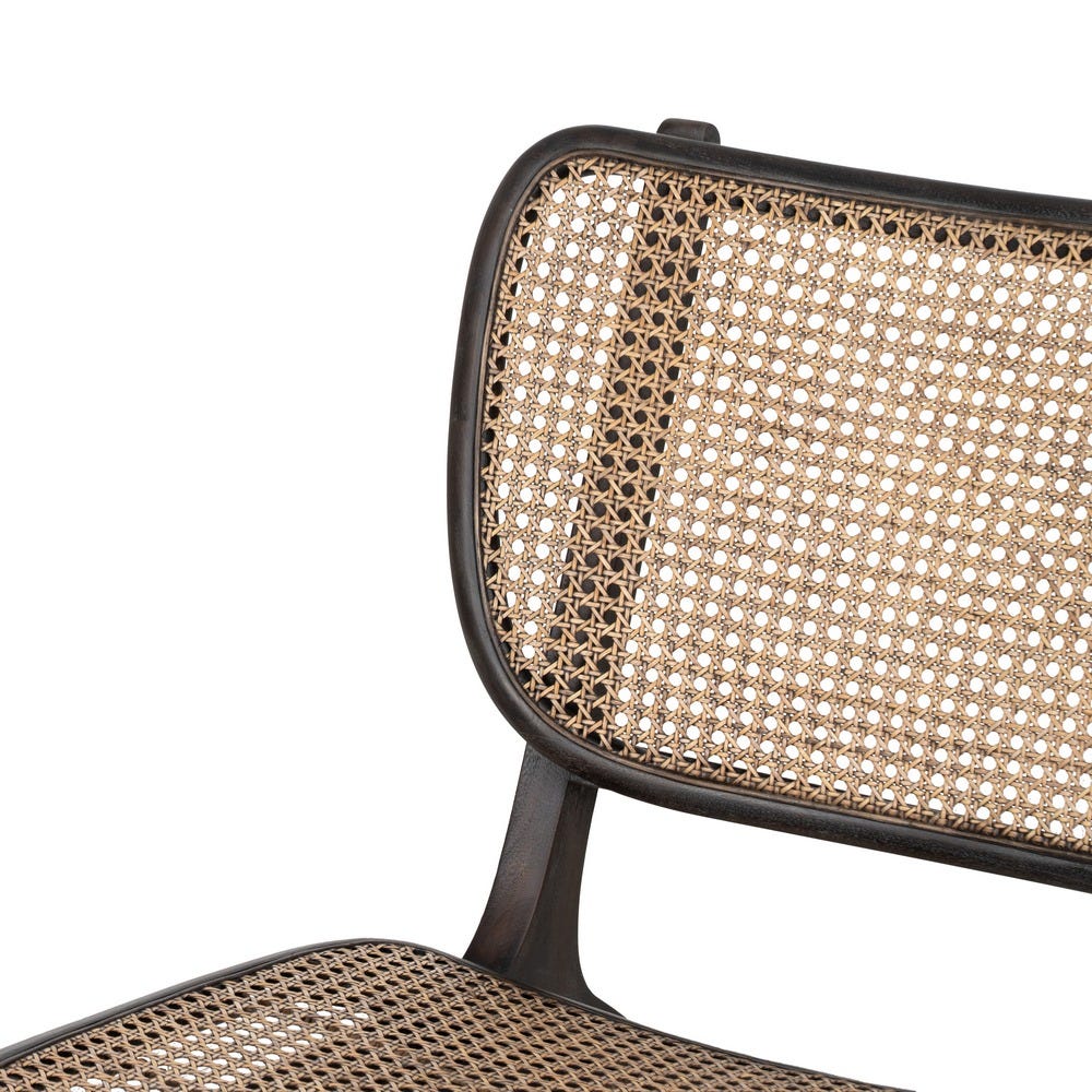 Sillón negro de ratán y madera para salón – 84 x 58 x 74 cm - Imagen 6