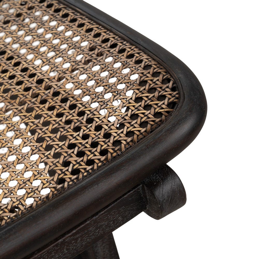 Sillón negro de ratán y madera para salón – 84 x 58 x 74 cm - Imagen 8