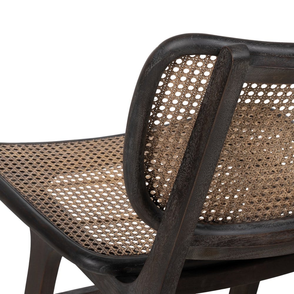 Sillón negro de ratán y madera para salón – 84 x 58 x 74 cm - Imagen 9