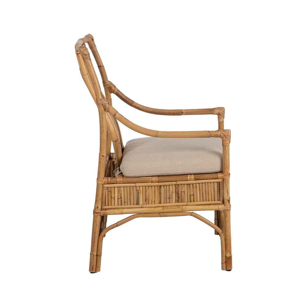 Sillón de ratán natural para salón o decoración – 54 x 65 x 96 cm - Imagen 2