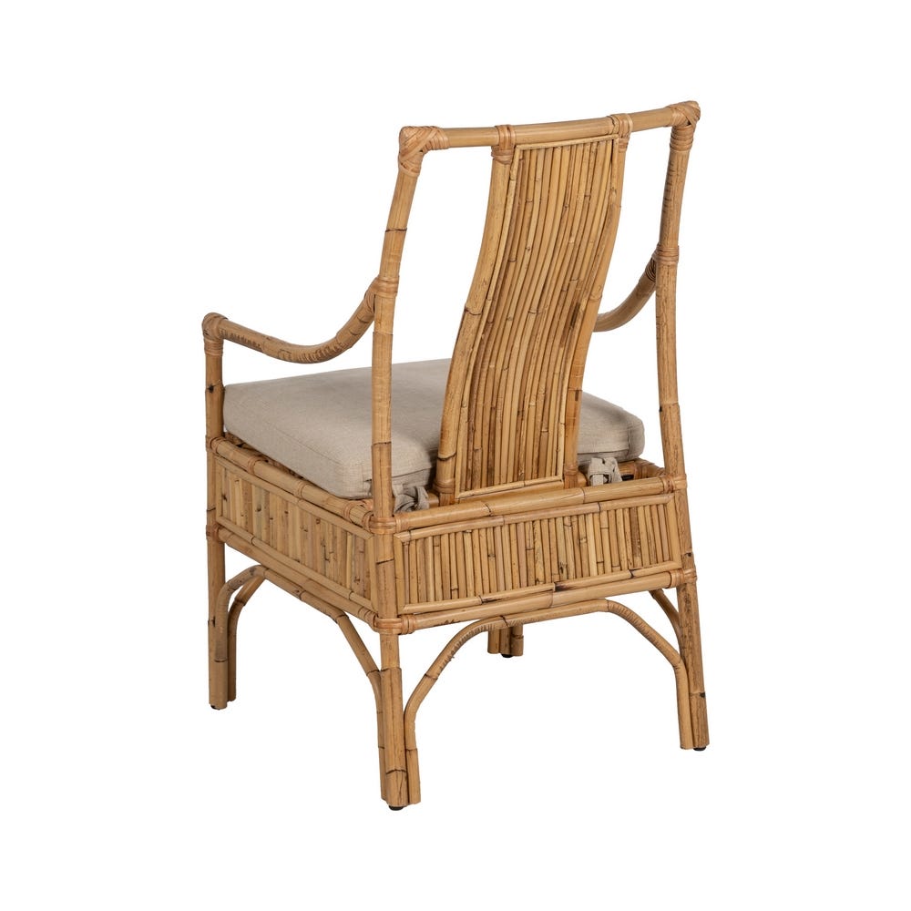 Sillón de ratán natural para salón o decoración – 54 x 65 x 96 cm - Imagen 3
