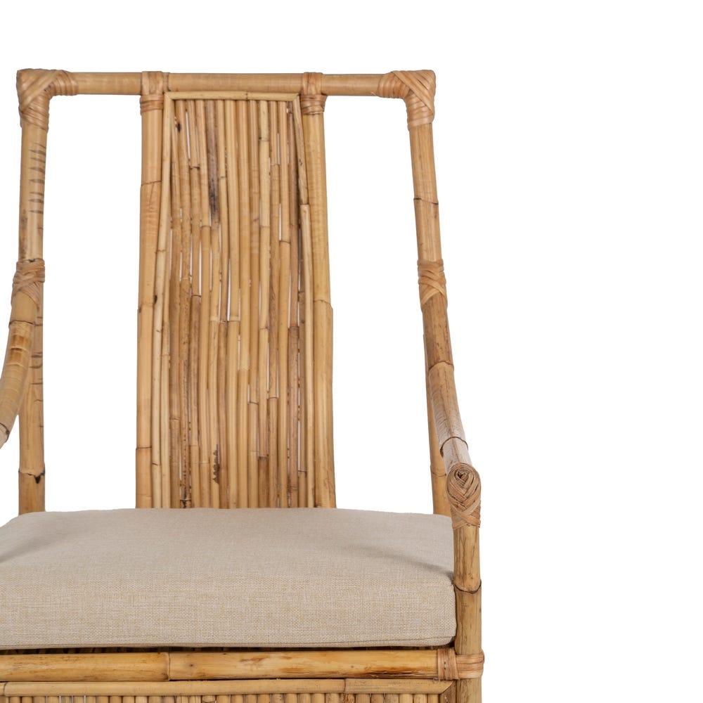 Sillón de ratán natural para salón o decoración – 54 x 65 x 96 cm - Imagen 4