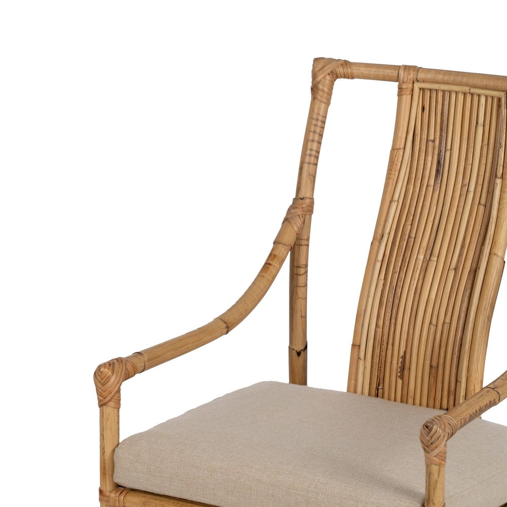 Sillón de ratán natural para salón o decoración – 54 x 65 x 96 cm - Imagen 5