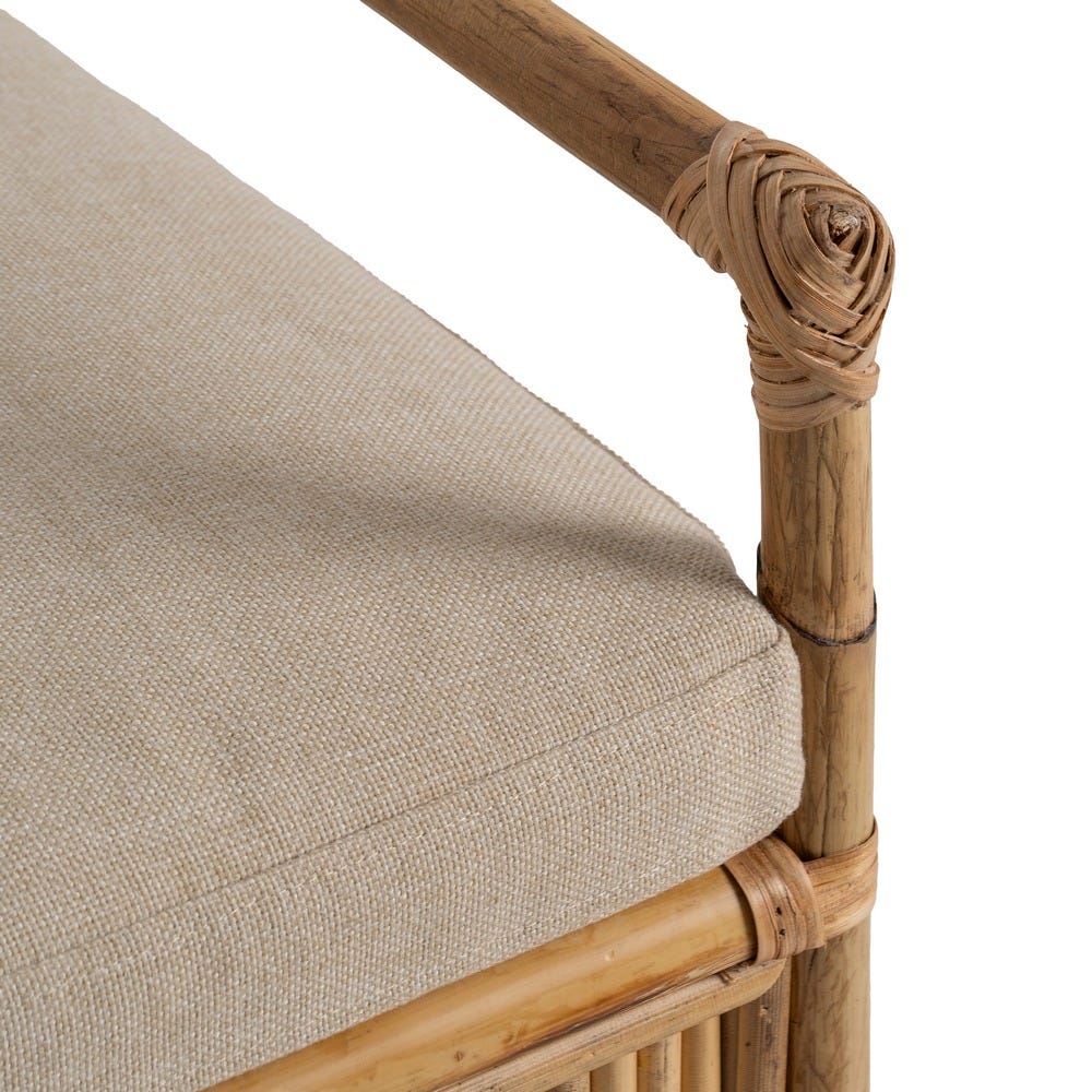 Sillón de ratán natural para salón o decoración – 54 x 65 x 96 cm - Imagen 8