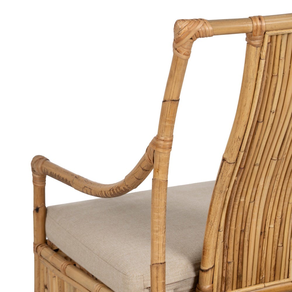 Sillón de ratán natural para salón o decoración – 54 x 65 x 96 cm - Imagen 9
