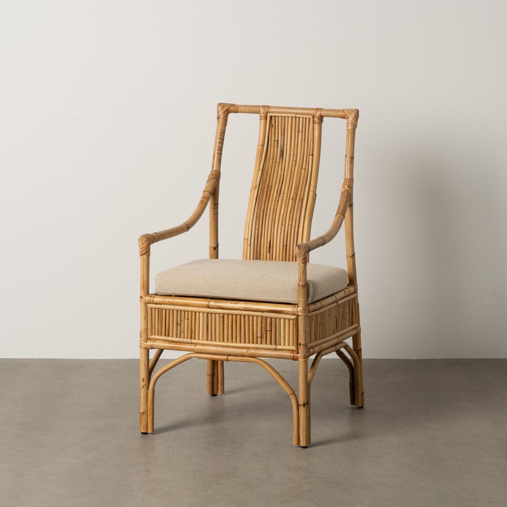Sillón de ratán natural para salón o decoración – 54 x 65 x 96 cm - Imagen 14