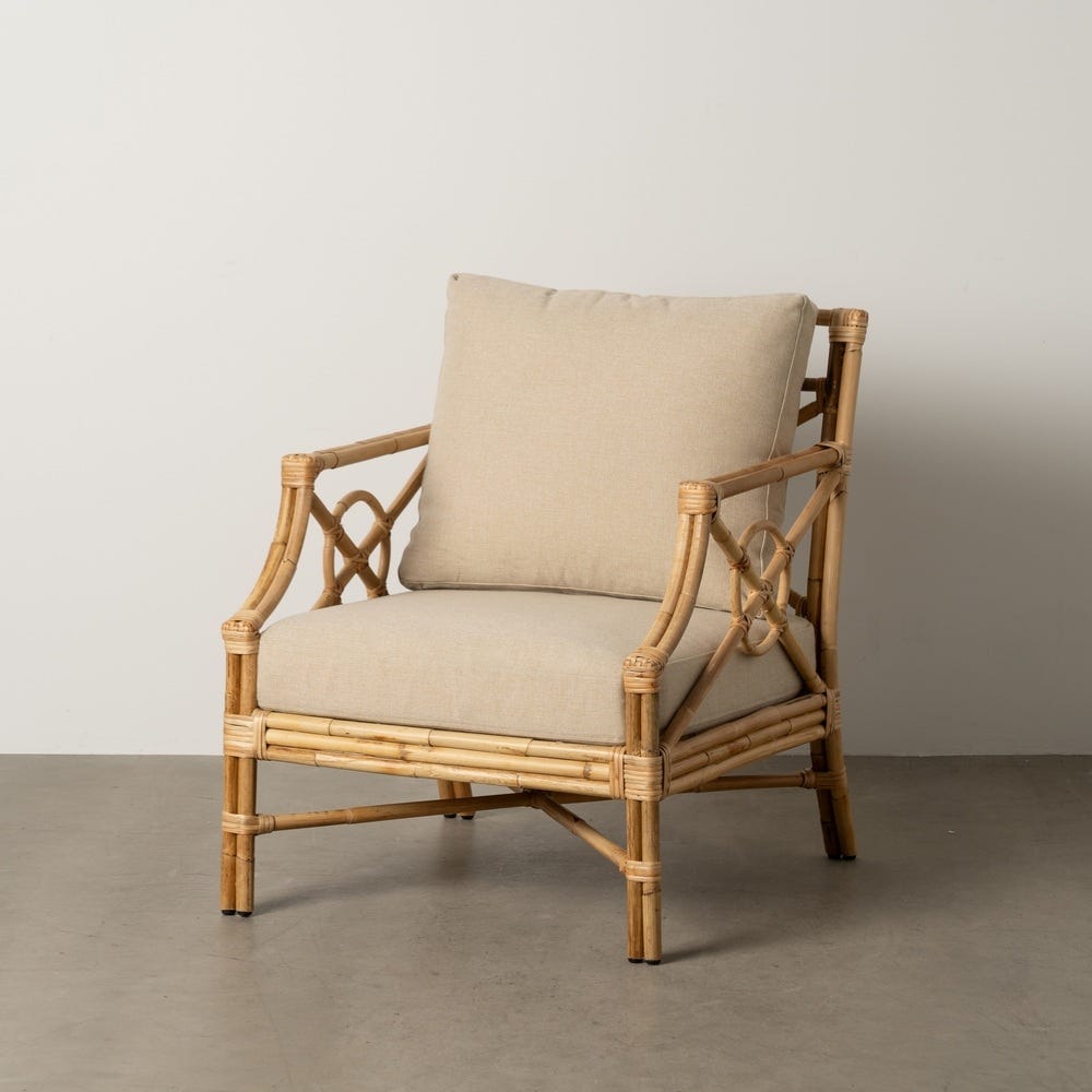 Sillón Natural Ratán Decoración 72 x 78 x 84 cm - Imagen 2