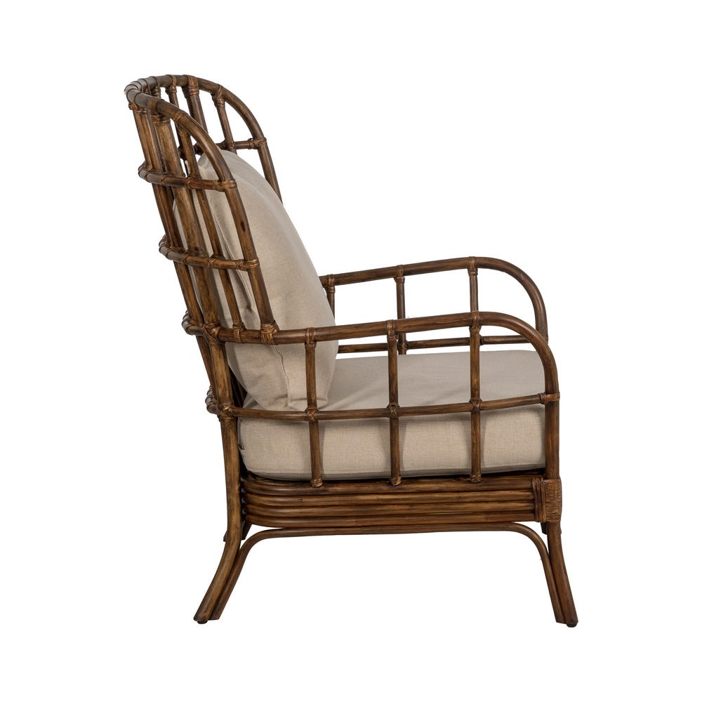 Sillón de ratán marrón para decoración – 82 x 78 x 108 cm - Imagen 2