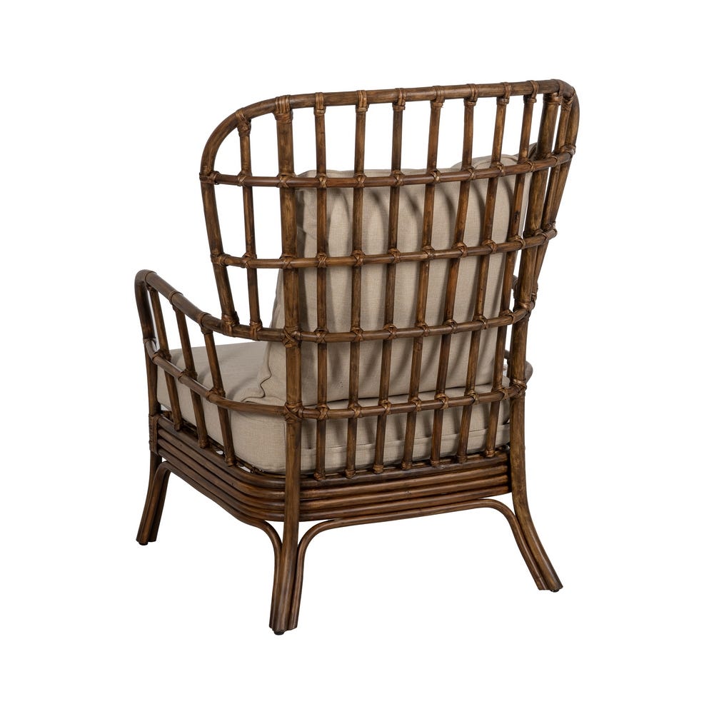 Sillón de ratán marrón para decoración – 82 x 78 x 108 cm - Imagen 3
