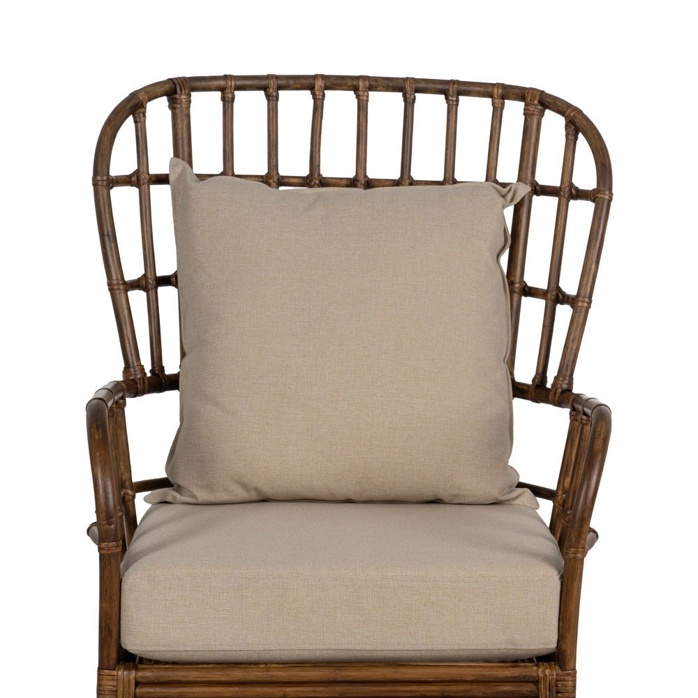 Sillón de ratán marrón para decoración – 82 x 78 x 108 cm - Imagen 4