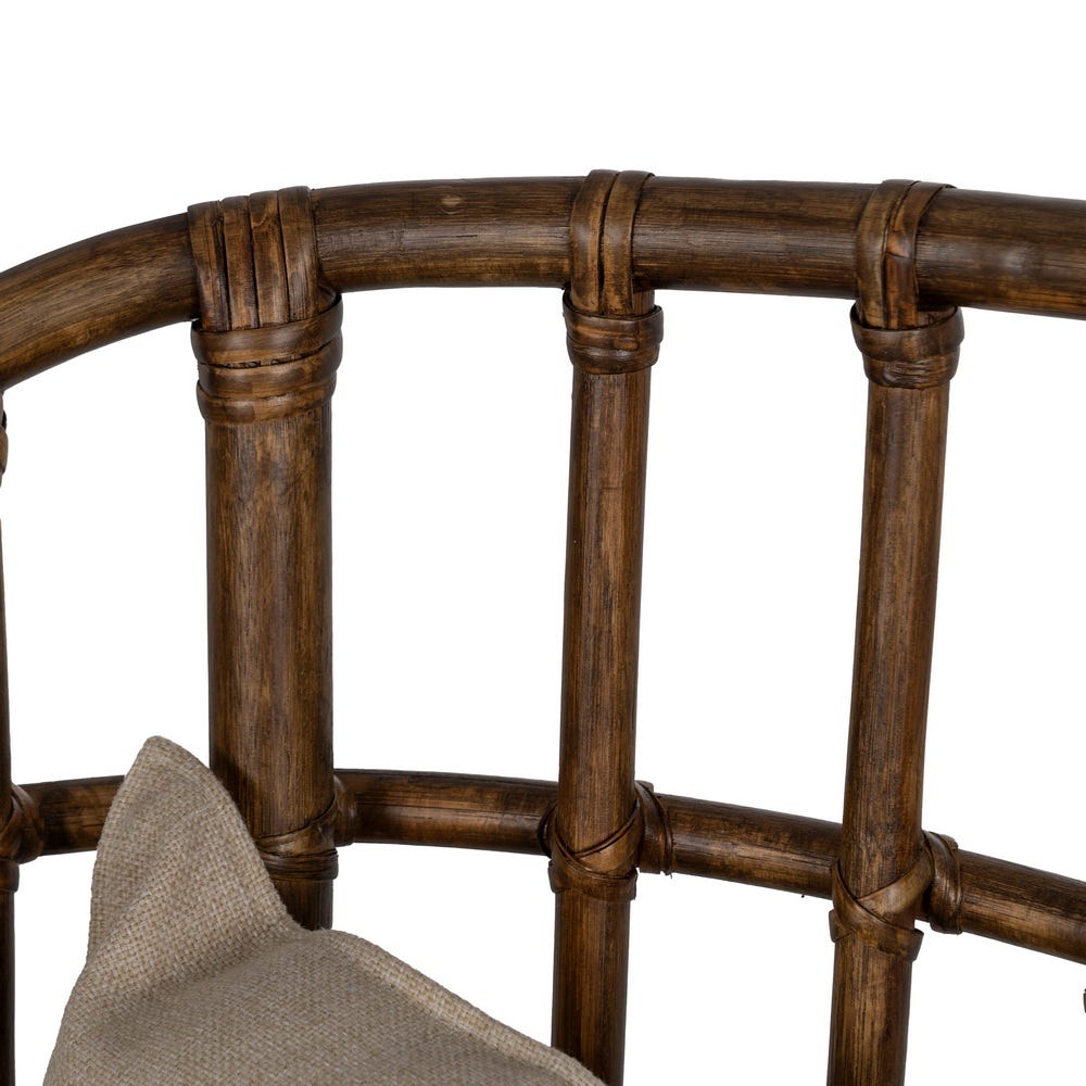 Sillón de ratán marrón para decoración – 82 x 78 x 108 cm - Imagen 6