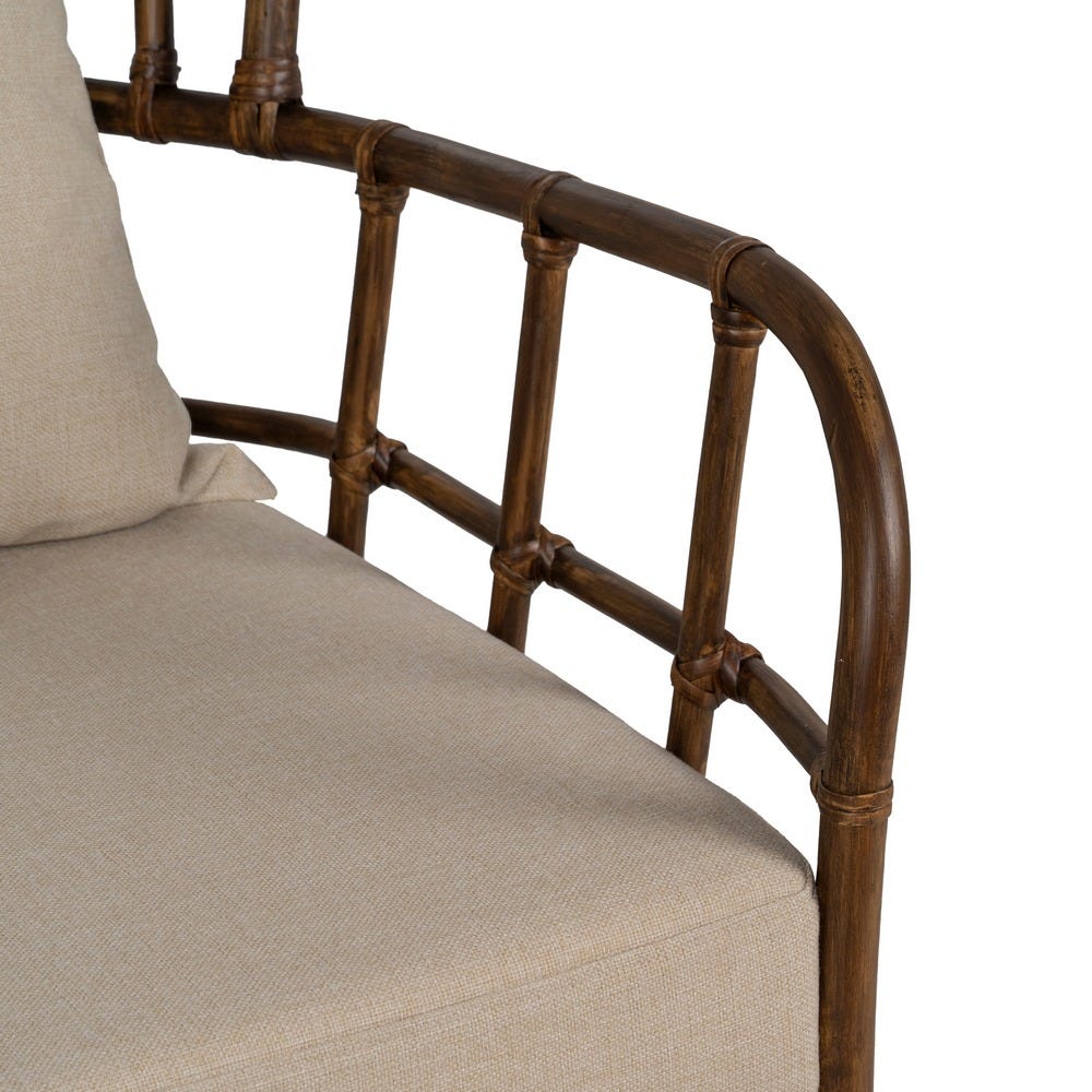 Sillón de ratán marrón para decoración – 82 x 78 x 108 cm - Imagen 7