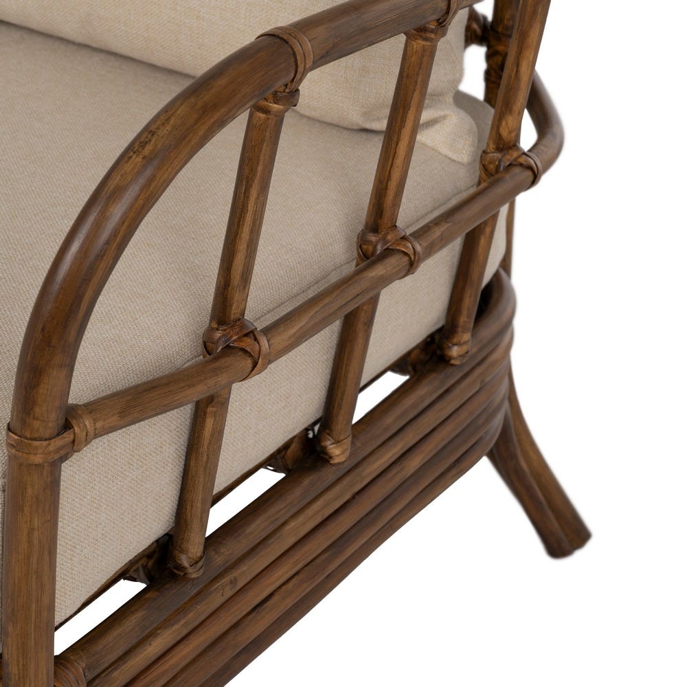 Sillón de ratán marrón para decoración – 82 x 78 x 108 cm - Imagen 9