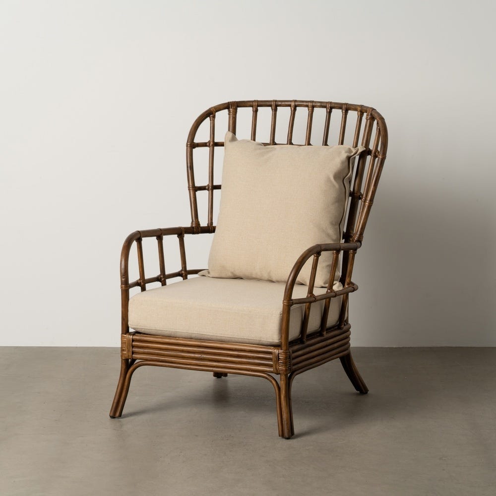 Sillón de ratán marrón para decoración – 82 x 78 x 108 cm - Imagen 14