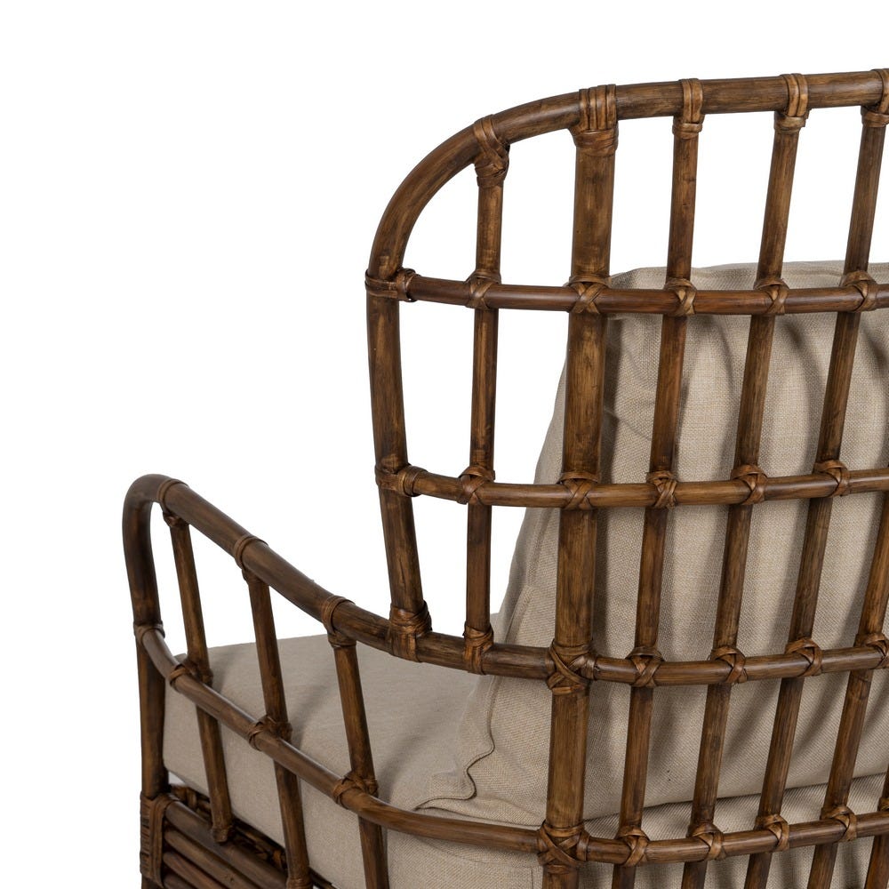 Sillón de ratán marrón para decoración – 82 x 78 x 108 cm - Imagen 10
