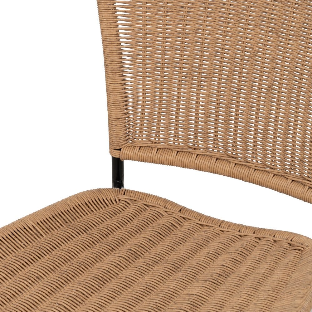 Pack de 2 Sillas Naturales de Polietileno y Acero para Salón y Terraza - Diseño Moderno y Ergonómico 87 cm - Imagen 6