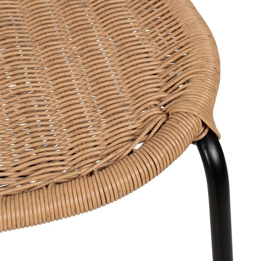 Pack de 2 Sillas Naturales de Polietileno y Acero para Salón y Terraza - Diseño Moderno y Ergonómico 87 cm - Imagen 8