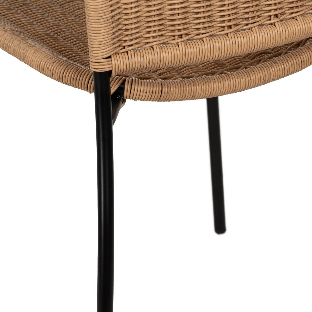 Pack de 2 Sillas Naturales de Polietileno y Acero para Salón y Terraza - Diseño Moderno y Ergonómico 87 cm - Imagen 10
