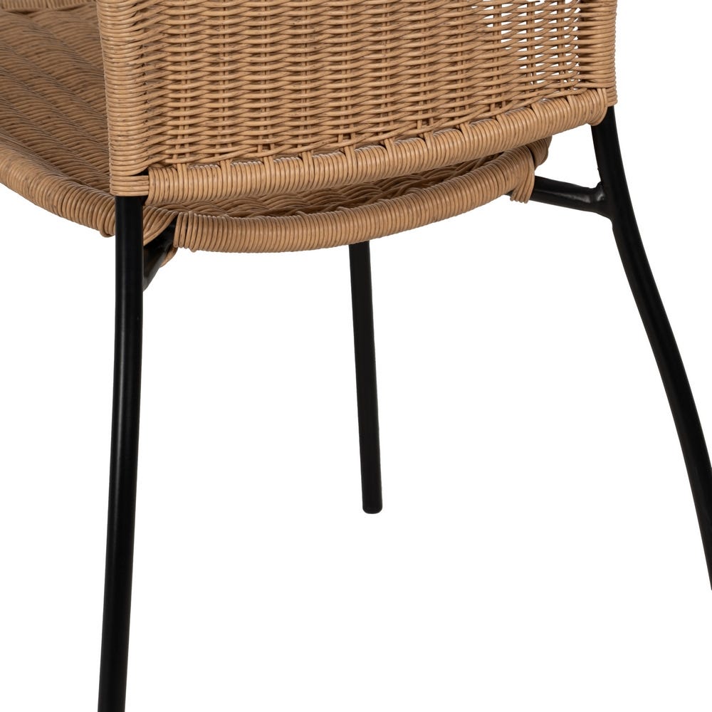 Pack de 2 Sillas Naturales con Apoyabrazos en Polietileno y Acero - Diseño Ergonómico para Interiores y Exteriores, 87 cm de Altura - Imagen 10