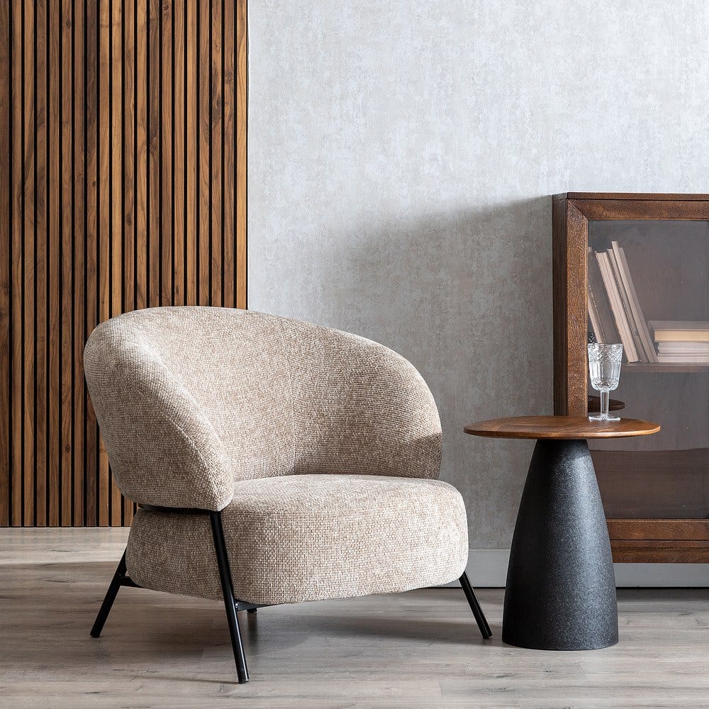 Sillón Beige Tejido-Metal Salón 84 x 84 x 70 cm - Imagen 12