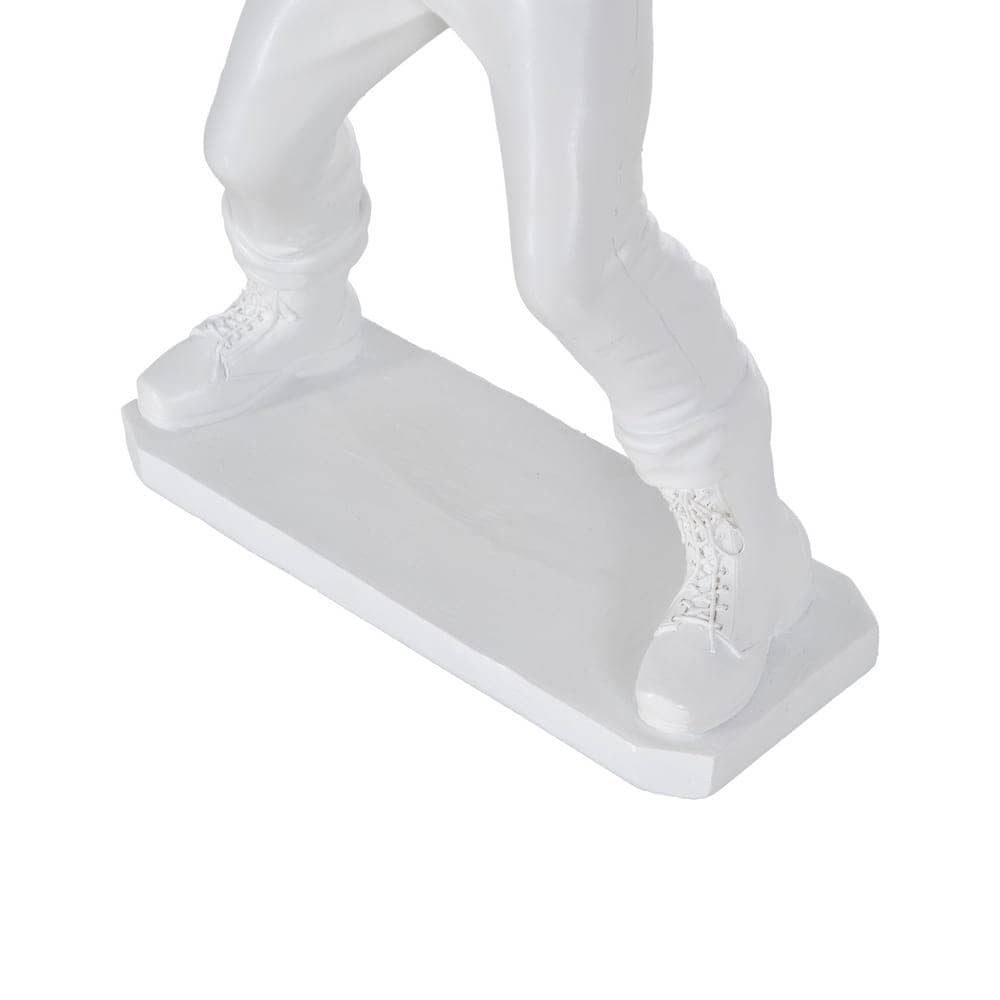 Lámpara de Mesa Chico Blanca de Resina Estilizada 52 cm - Diseño Moderno, Voltaje 220-240W, Casquillo E14, Cable Blanco 1.50m - Imagen 6