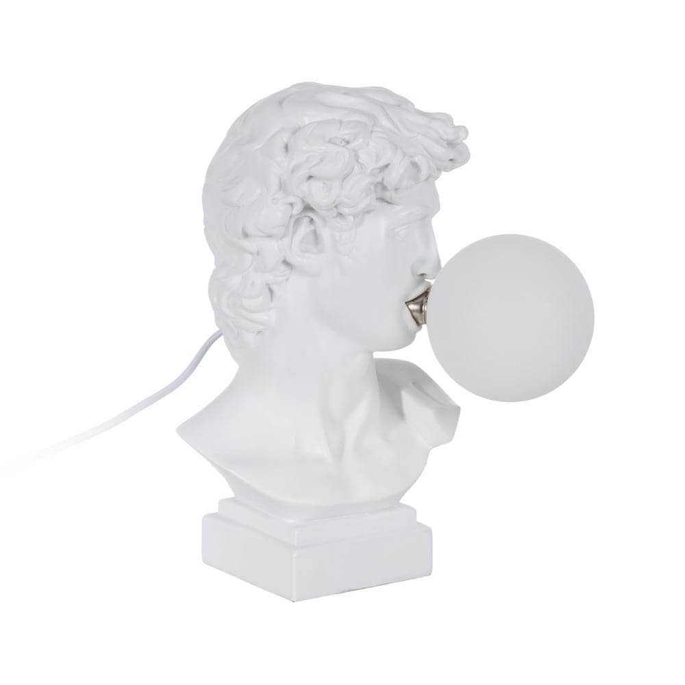 Lámpara de Mesa David Blanca de Resina con Luz Cálida - 30 cm, Bombilla G9 Incluida, Ideal para Decoración y Iluminación de Interiores - Imagen 2